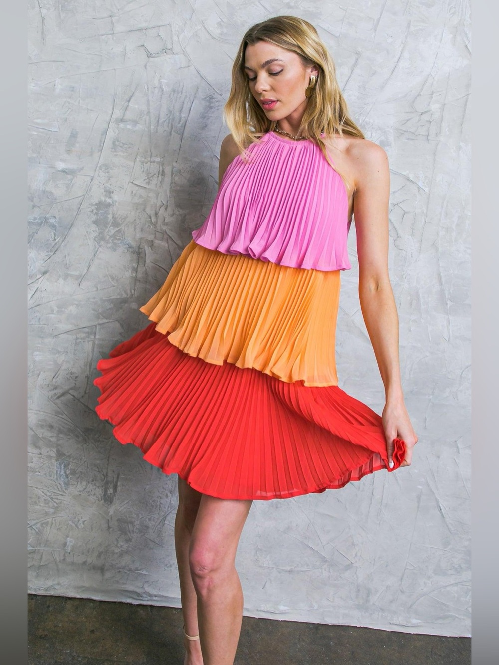 FLYING TOMATO OUTSTANDING EFFORT WOVEN MINI DRESS